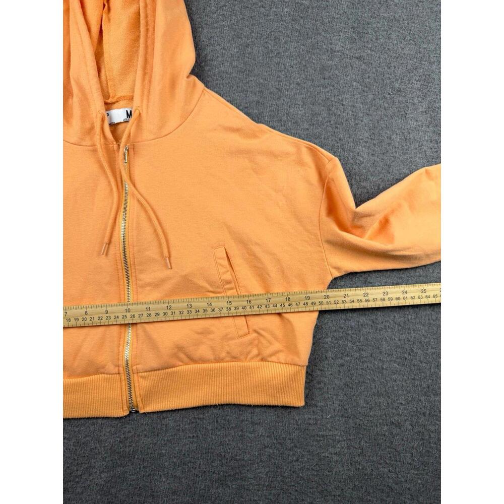 Refuge Athletic Women's Size Medium Jacket Orange Slush Cropped Full Zip Hoodie - Picture 4 of 6
